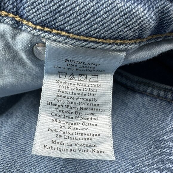 Everlane Women's Blue The Curvy‎ Way-High Minimalist Luxury Jean W35-38/L27.5 - Picture 7 of 15